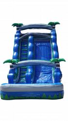 22' Tropical blue palms single lane waterslide