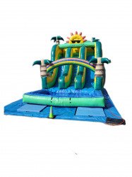 22' Tropical sun dual lane waterslide