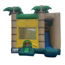 4 in 1 Green tropical combo bounce house